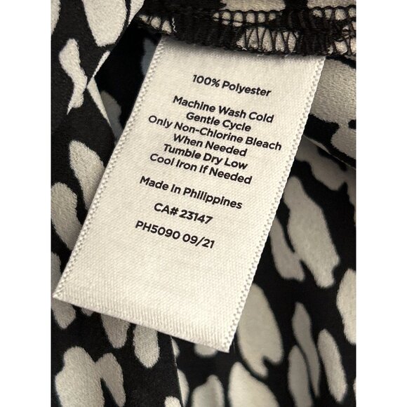 NWOT Talbots Black White Smocked Long Sleeve Blouse 2X - Picture 6 of 6